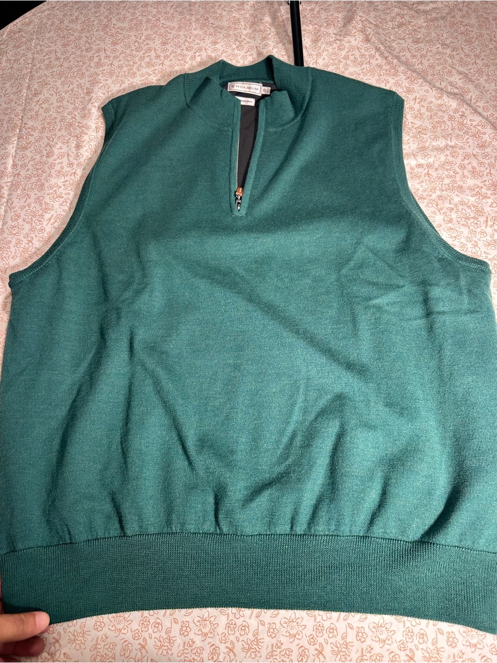 Peter Millar Men's Green Merino Vest Wool Sweater - XL